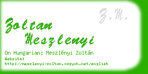 zoltan meszlenyi business card