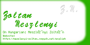 zoltan meszlenyi business card